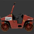 Red Road Roller With Double Drums Operator Seat And NCC APEX Features 3d model