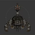Mechanical Scorpion 3D Model With Metal Legs And Robotic Tail Structure