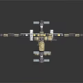 International Space Station Structure With Solar Panels And Orbital Modules In Space 3d model