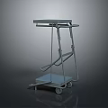Practical Metal Mobile Cart With Upper And Lower Shelves And Wheels