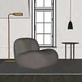 Ligne Roset Pukka Lazy Sofa Single Sofa Floor Lamp 3d model