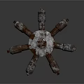 Vintage Radial Engine With Multiple Metal Cylinders And Rustic Mechanical Design