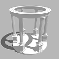 Classical Circular Architectural Structure With Multiple Columns And Detailed Pedestals 3d model