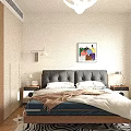 Modern Living Room Interior With Large TV Coffee Table Striped Rug And Decorative Shelves