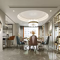 Elegant Modern Living And Dining Room Interior With Crystal Chandelier Sofa And Coffee Table