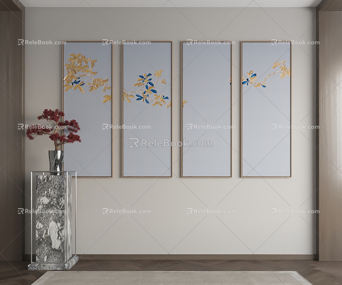 New Chinese Decorative Painting 3d model