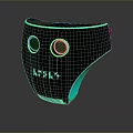 Black Tech Mask With Blue Glowing Rings And Digital LED Display Design