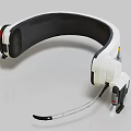 Modern Over Ear Headset With White Black Design Adjustable Headband And Microphone For Clear Audio