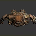 Steampunk Female Character With Mechanical Armor And Goggles 3D Model Design