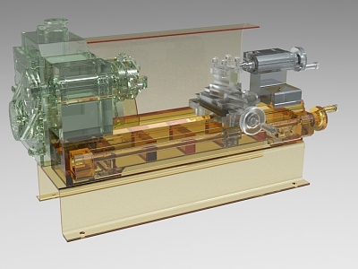 Industrial Lathe Show Industrial Equipment 927 3d model