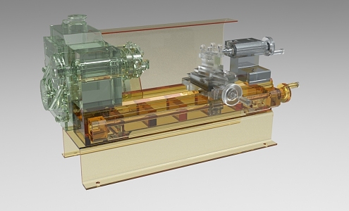 Industrial Lathe Show Industrial Equipment 927 3d model