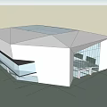 Modern Geometric Architectural Design With White Exterior And Large Glass Windows