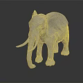 Realistic White Elephant 3D Model Rendered on Dark Reflective Surface