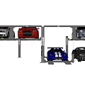 Multi Level Stacked Public Parking Facility With Cars On Upper And Lower Levels