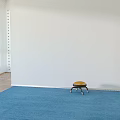 Comfortable Woven Padded Wheeled Low Stool For Convenient Movement In Home And Office Interiors