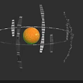 Space Station Ring Structure Orbiting Sun With Solar Panels And Modules