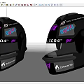 Two Racing Helmets With UNITE DASH AMBO SCO4 ZAPWORKS Logos And Black Design