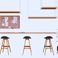 Modern Bar Chair Combination Bar Counter 3d model