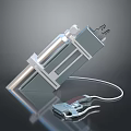 Silver Metal Mechanical Component With Rod Cable Clip And Connector Structure Design