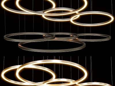 Chandelier Gold Black White Hanging Chandelier 3d model