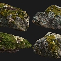 Modern Stone Moss Stone Moss Stone Nature Stone Forest Stone Meadow Stone Close-up Stone 3d model