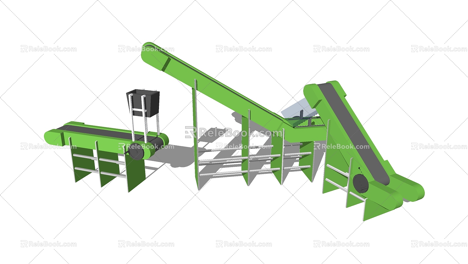 Modern conveyor belt express logistics 3d model