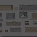 Traditional Architectural Components Featuring Various Roof Tiles And Structural Designs