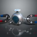 Futuristic Silver Spherical Water Vehicle With Transparent Window And Mechanical Arms