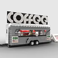 Building Blocks Coffee Cart With Large Coffee Sign Gray Body Wheels And Old Fashioned Signs