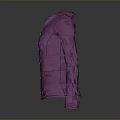 Fashionable Purple Long Sleeve Coat With Button Front And Collared Design
