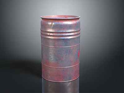 Rusty Red Metal Barrel For Hardware Tools Storage And Industrial Use 3d model