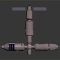 3D Rendering Of Space Station Model With Modular Structure And Solar Panels