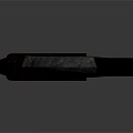 Fantasy Curved Blade Weapon With Dark Metal Finish And Purple Accents On Hilt