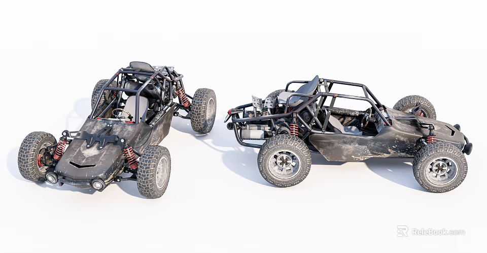 Off Road Buggies With Open Frame Design And Large Off Road Tires 3d model