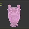 Ancient Carved Vase Sculpture With Symmetrical Handles And Relief Figures