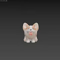 Cute Corgi Decorative Ornament Set with Tongue Sticking Out and Cartoon Style for Home Decoration