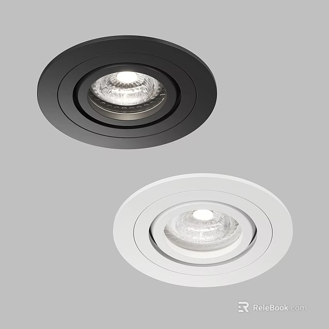 Modern Recessed Black And White Downlights With Sleek Design For Home Interior Lighting 3d model 