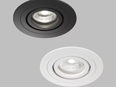 Modern Recessed Black And White Downlights With Sleek Design For Home Interior Lighting 3d model