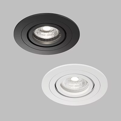 Modern Recessed Black And White Downlights With Sleek Design For Home Interior Lighting 3d model