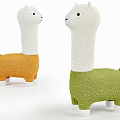 Three Cute Colorful Alpaca Plush Dolls In Orange Green And Pink