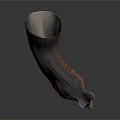 Fierce Dinosaur Head With Open Mouth Sharp Teeth Horn And Textured Skin