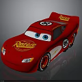 Red Cartoon Race Car With Blue Eyes Rust-eze Logo And Number 95 On Body