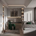 Modern Tatami Bedroom Interior With Storage Cabinets Green Plants And Bright Lighting