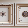 Elegant Interior Ceiling Design With Intricate Patterns Decorative Borders And Central Medallions 3d model