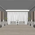 Modern Reception Room VIP Reception Room Reception Room Single Person Office Sofa Leather Sofa Table Lamp 3d model