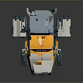 White And Orange Sci Fi Mini Vehicle With Blue Lights And VOI Marking