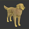 Realistic Yellow Labrador Dog Standing On Dark Background With Clear Floor Reflection