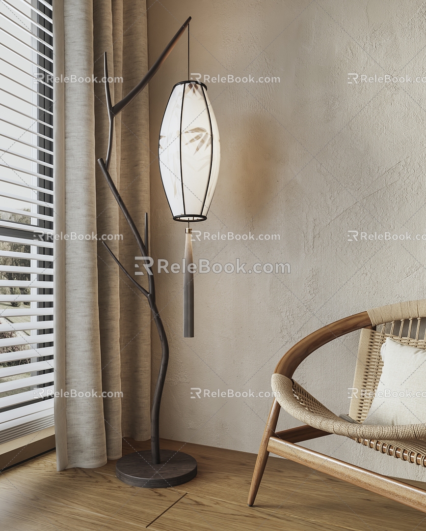 New Chinese Style Floor Lamp Zen Floor Lamp Dry Branch Floor Lamp Lantern Floor Lamp Decorative Lamp model