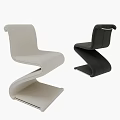 Stylish Modern Curved Design Dining Chairs In Beige And Black Colors