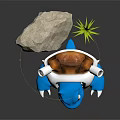 Blastoise 3D Character With Blue Body Brown Shell White Back Cannons And Yellow Belly 3d model